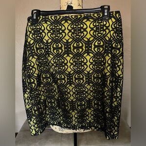 Coldwater Creek Black and Yellow Mini Skirt